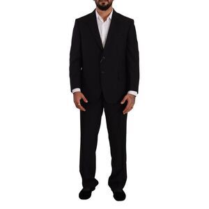 Domenico Tagliente Black Polyester Single Breasted Formal Men's Suit